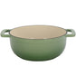 Cast Iron 6QT Cookware Gradient Green With Two Silicone Gloves Enameled Pot