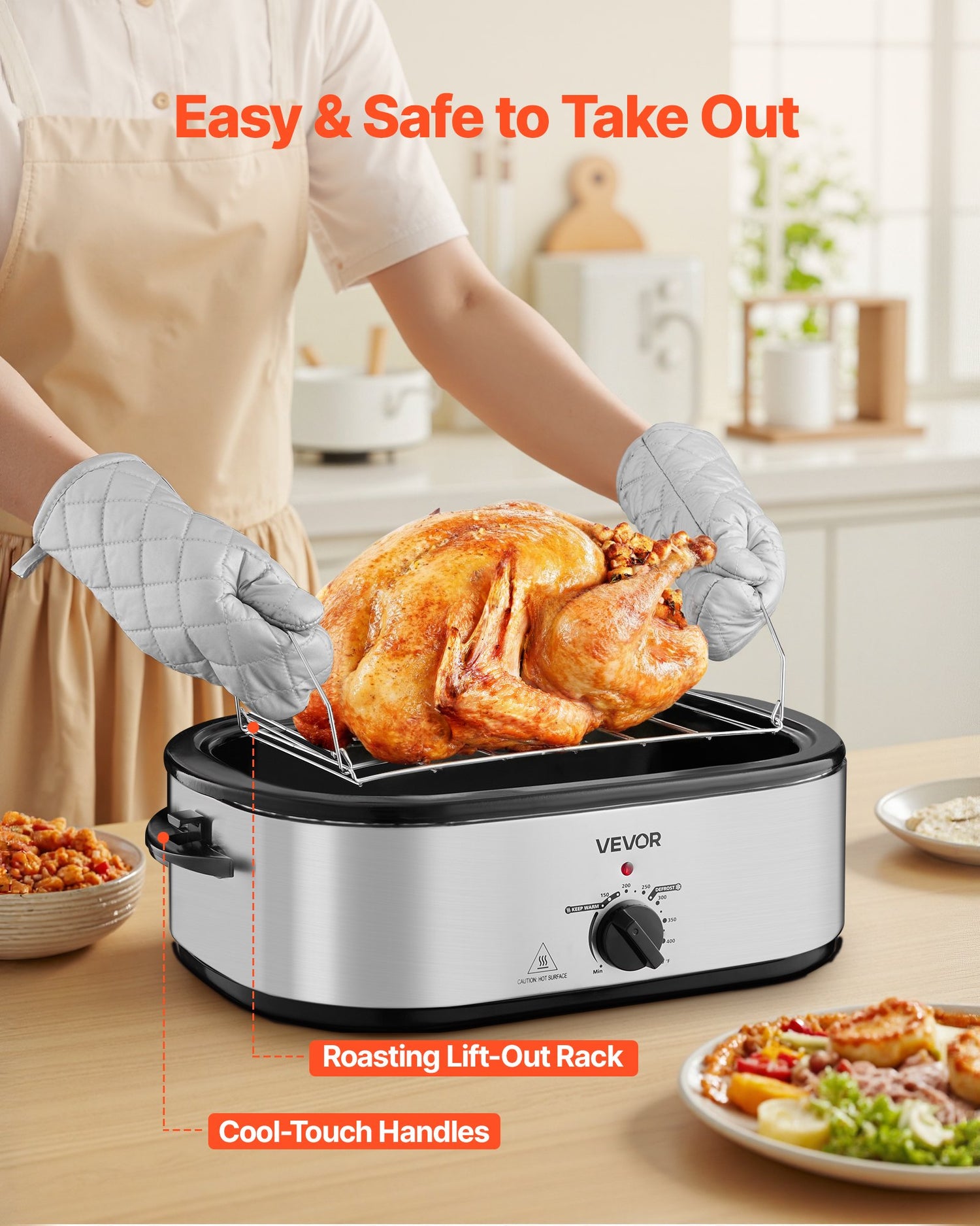 Electric Roaster Oven 20QT Electric Roasting Pan With Self-Basting Lid