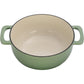 Cast Iron 6QT Cookware Gradient Green With Two Silicone Gloves Enameled Pot