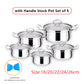 BIG 5PCS STAINLESS STEEL COOKWARE HOB STOCKPOT POT CASSEROLE SET WITH GLASS LIDS