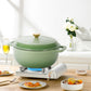 Cast Iron 6QT Cookware Gradient Green With Two Silicone Gloves Enameled Pot