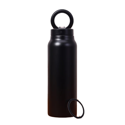 304 Stainless Steel Vacuum Cup Creative Magnetic Water Cup Insulated Sports Water Bottle With Straw Outdoor Insulated Water Mug With Magnetic Phone Holder
