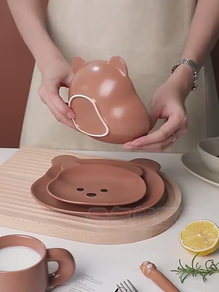 Home Cartoon Cute Bear-shaped Dinner Plate